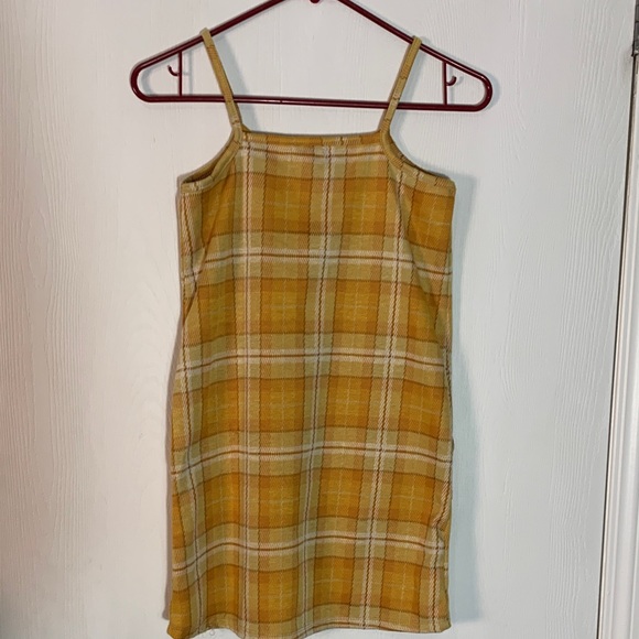 btween Yellow Plaid Casual Dress Poly Size 10 - Picture 5 of 7